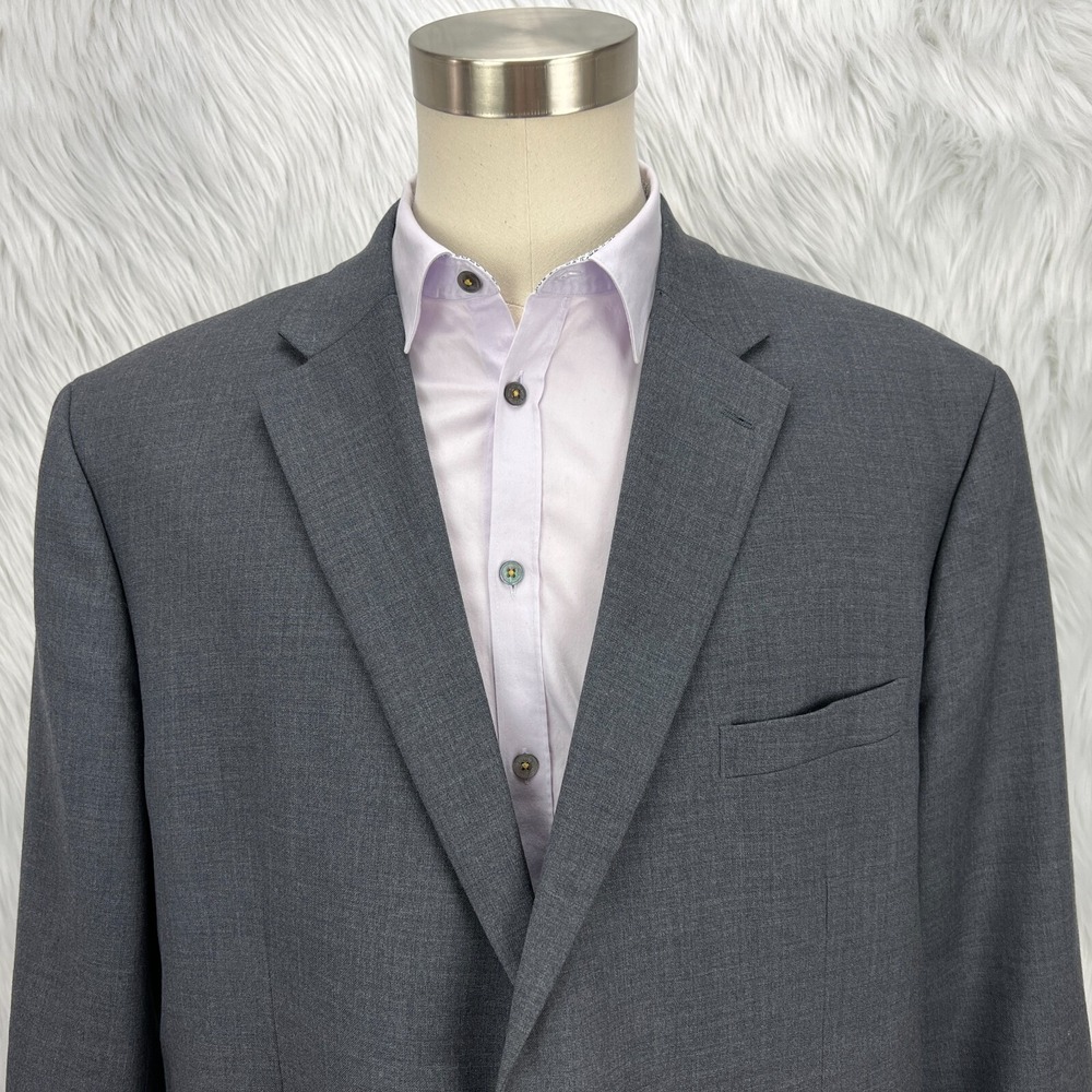 Jos A Bank 1905 Men Sz 50R Sport Coat Blazer Jacket Tailored Fit Wool Gray - Picture 3 of 16